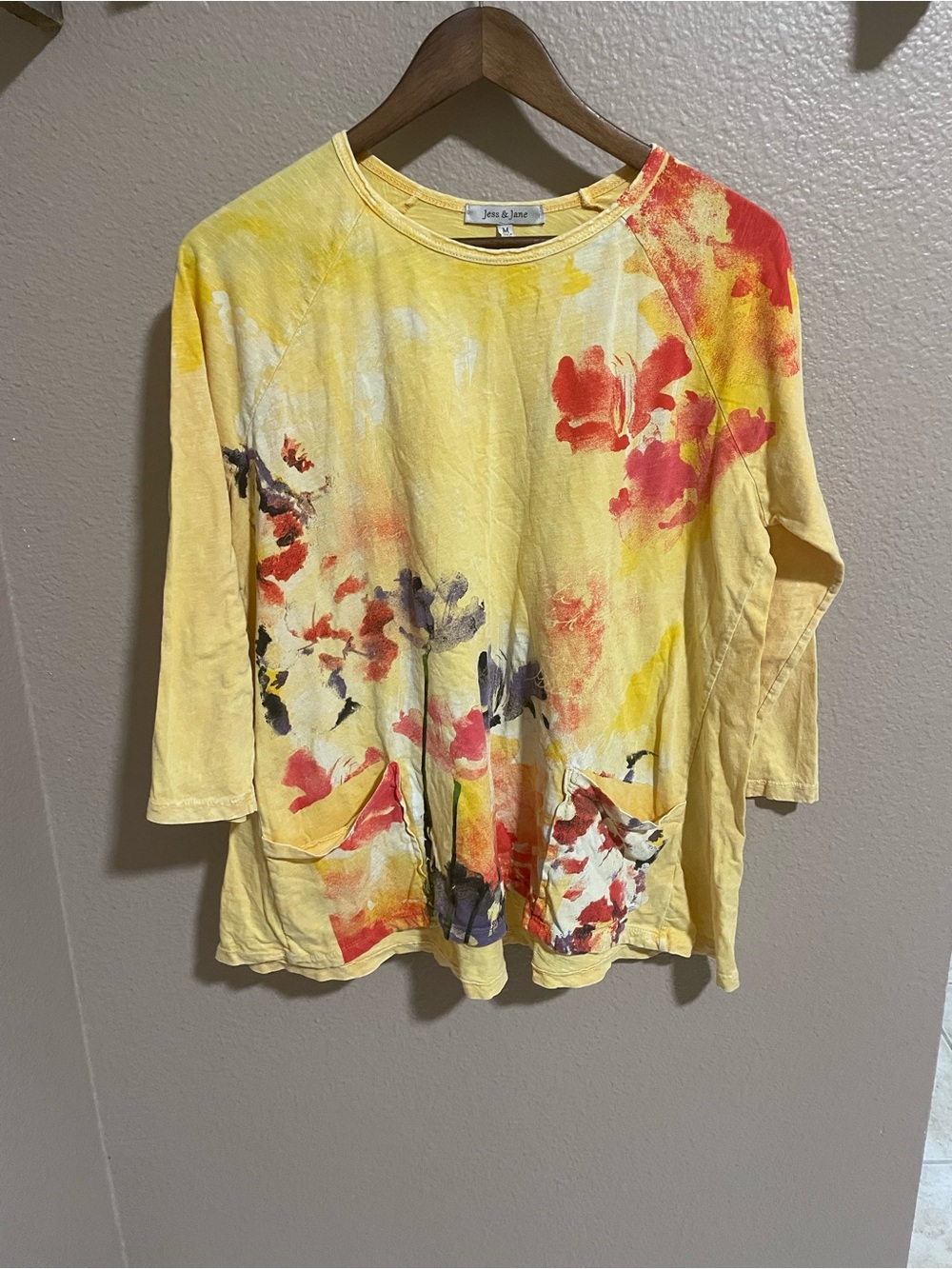 Jess & Jane Yellow Floral  Top